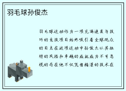 羽毛球孙俊杰